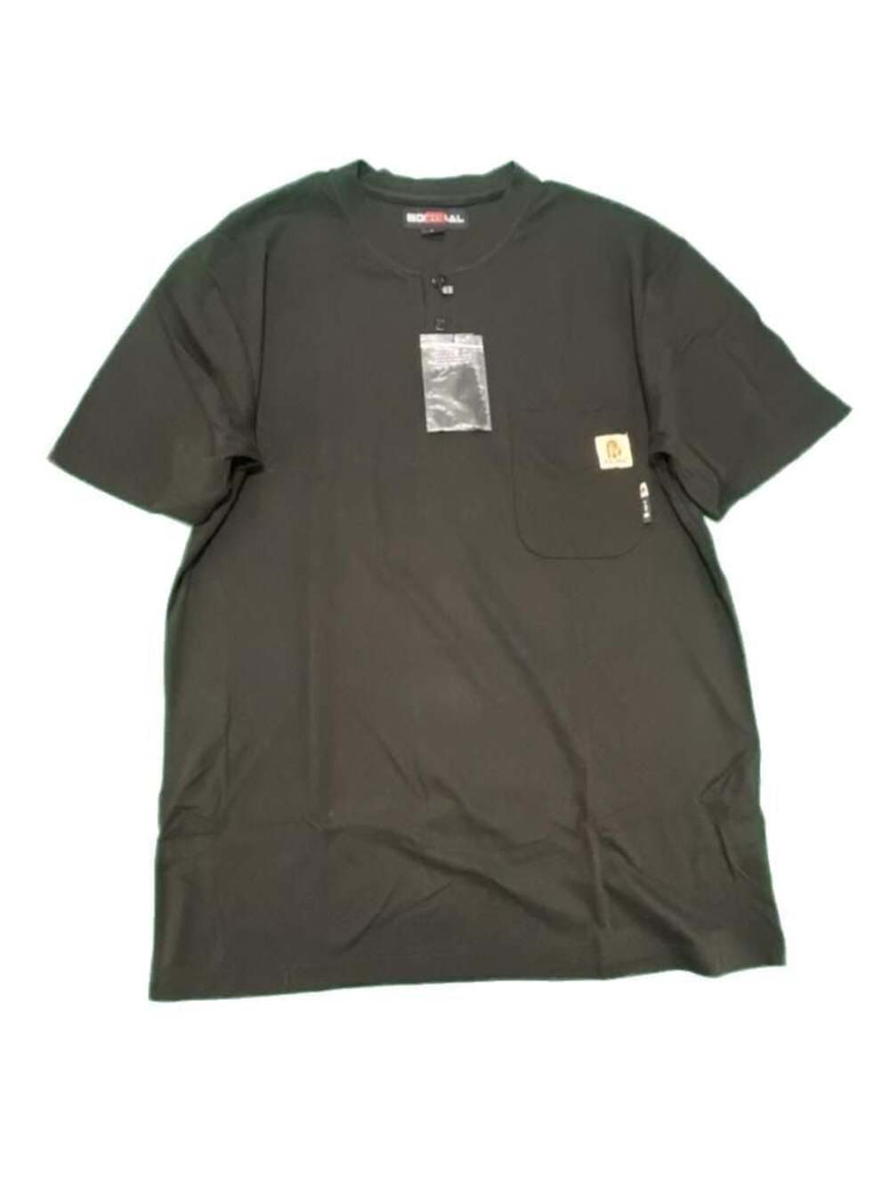Bocomal Men's FR Flame Resistant Short Sleeve Henley Work Shirt with Pocket